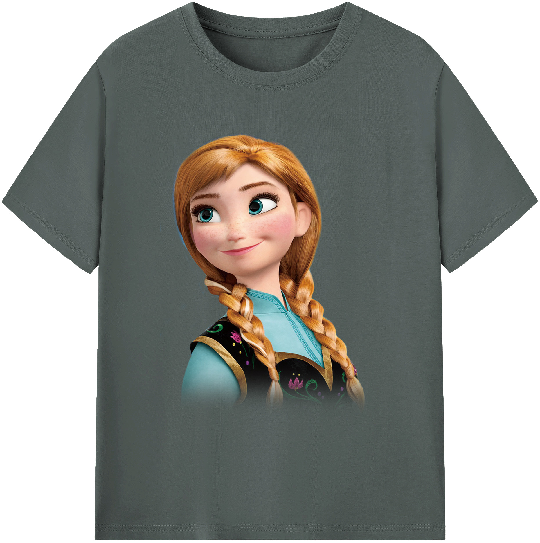 （画像用） アナと雪の女王 アンナ エルサ Frozen Anna Elsa 綿100％ メンズ半袖Tシャツ｜肌触りやわらか＆通気性